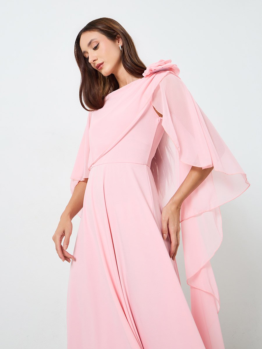 chinese dress ladies Jluxlabel Draped Elegance Cape Maxi Dress main image 0