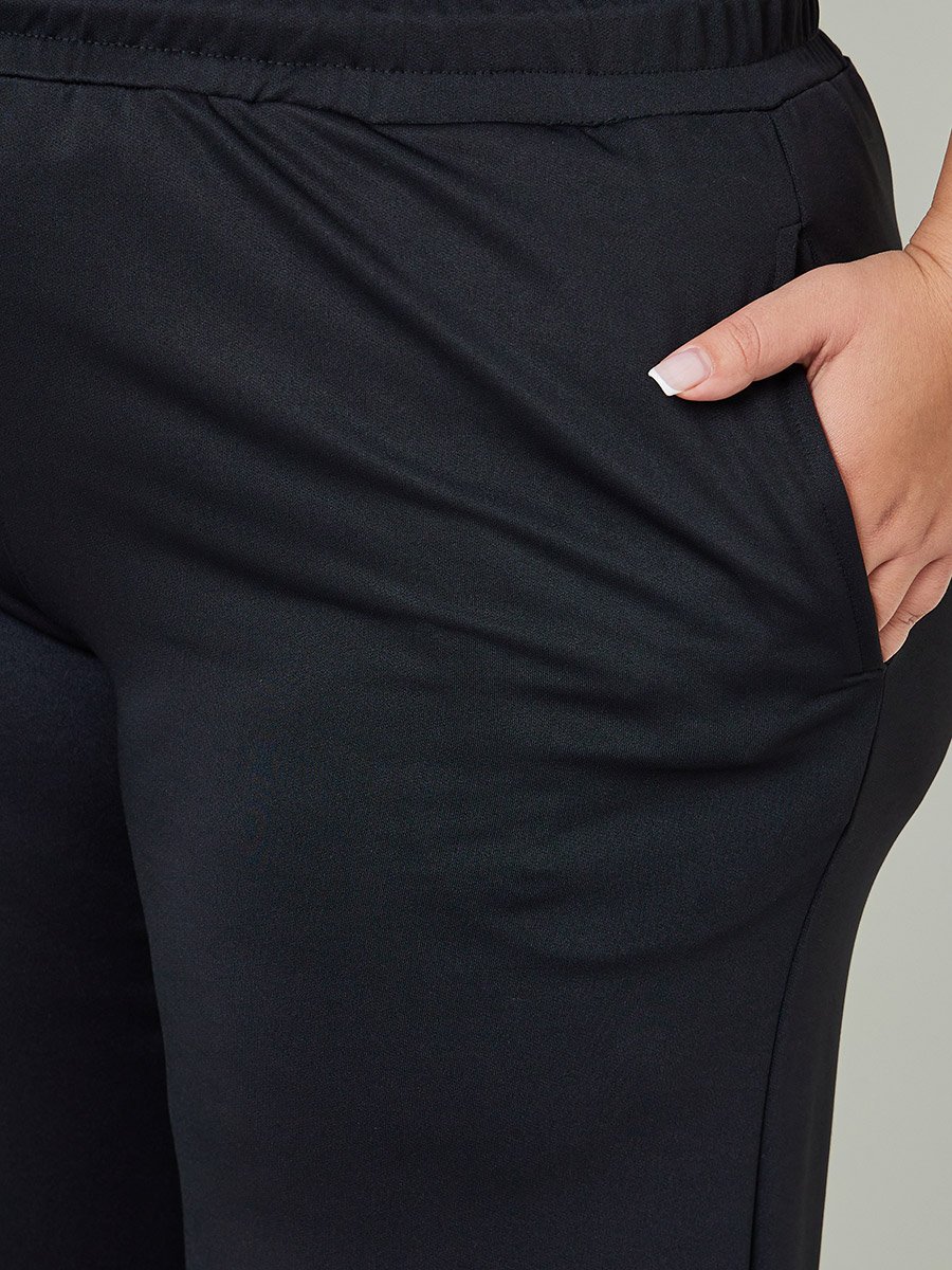 Plus Size Black Wide Leg Joggers