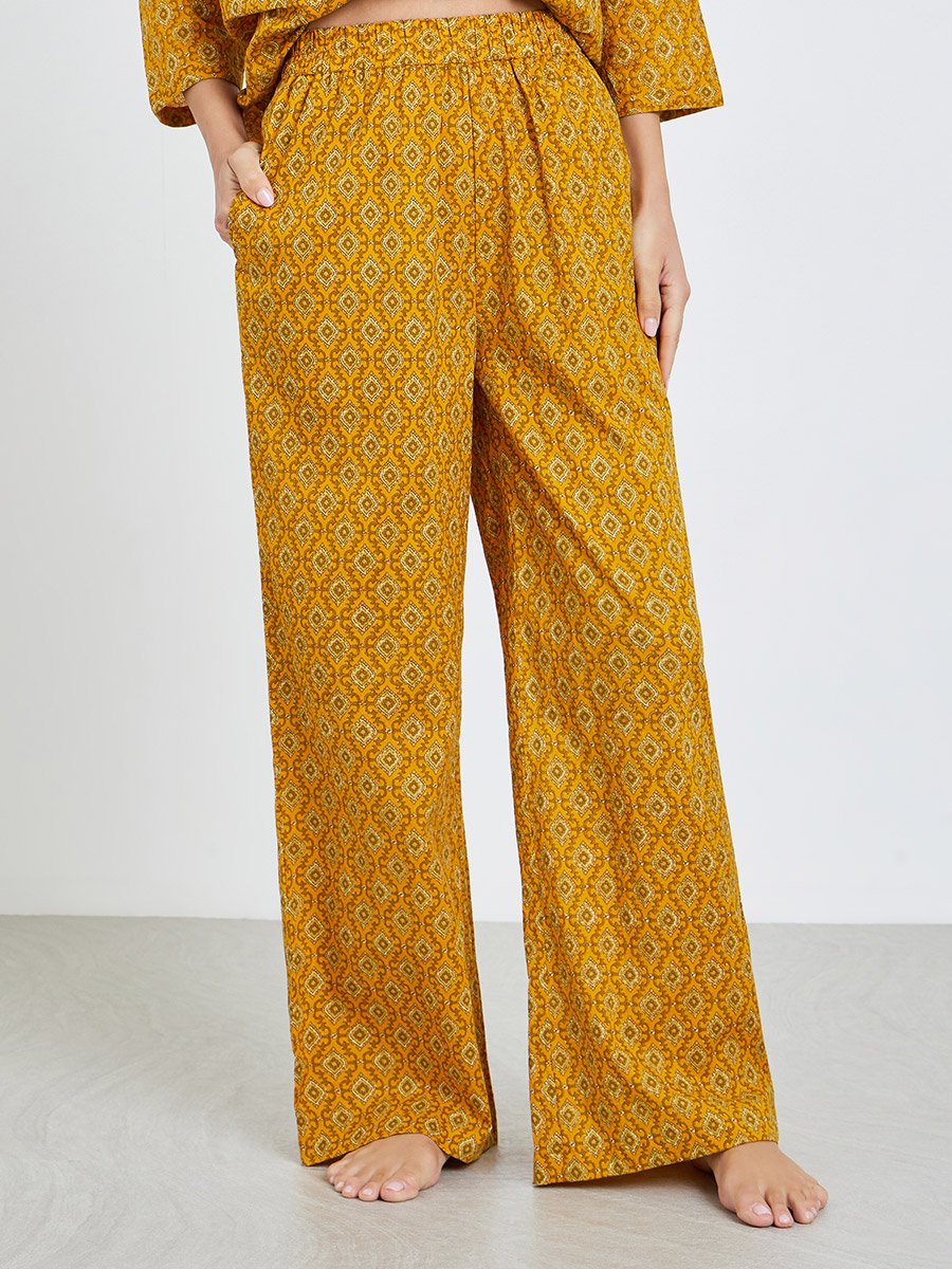 Geo Longline Cotton Shirt and Wide Leg Pyjama Set