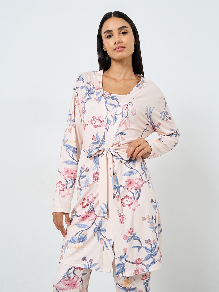 Pack of 3 - Floral Cami, Robe and Pyjama Set