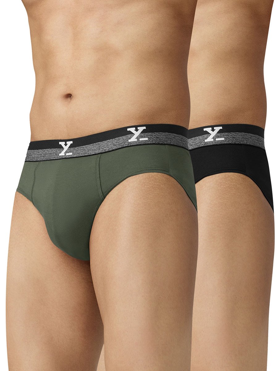 Pack of 2 - Men IntelliFresh Cotton Solid Briefs