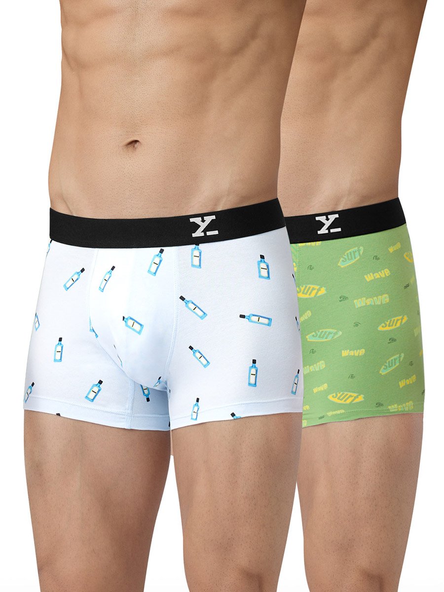 Pack of 2 - Men Surf Cotton Printed Trunks