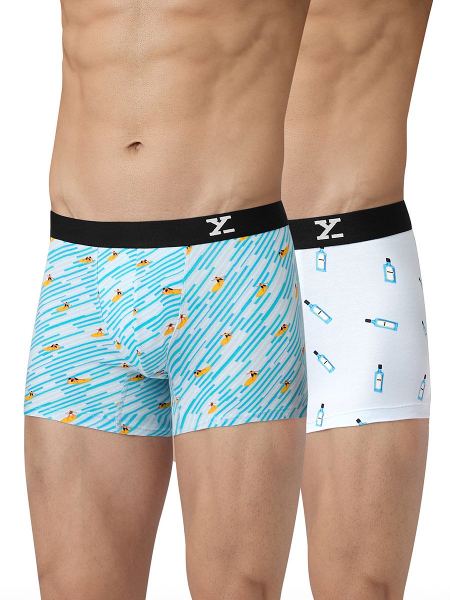 Pack of 2 - Men Surf Cotton Printed Trunks