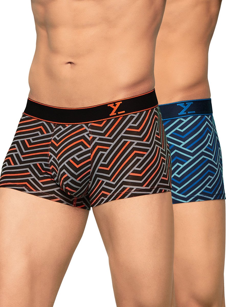 Pack of 2 - Men Printed Breathable Cotton Trunks