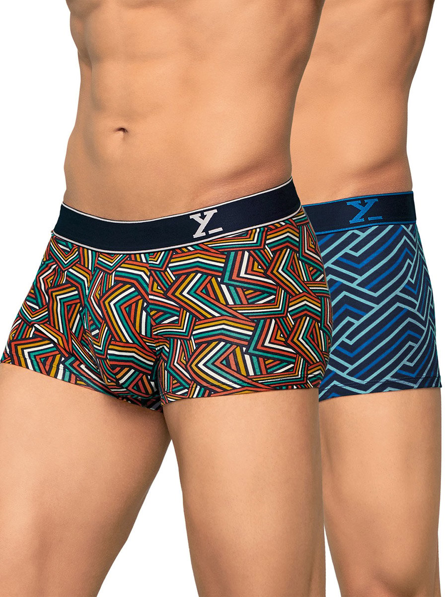 Pack of 2 - Men Printed Breathable Cotton Trunks