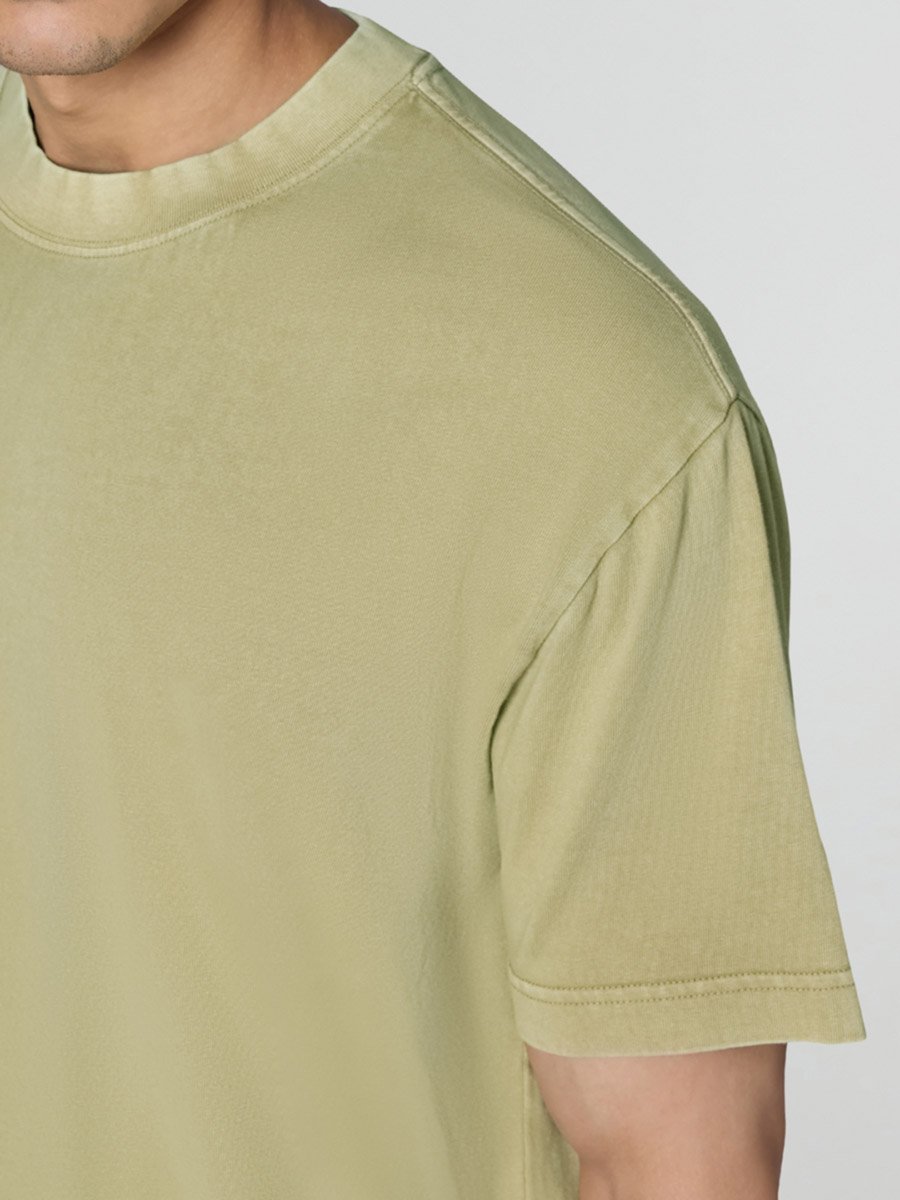 Men Relaxed Fit Acid Wash Cotton T-Shirt