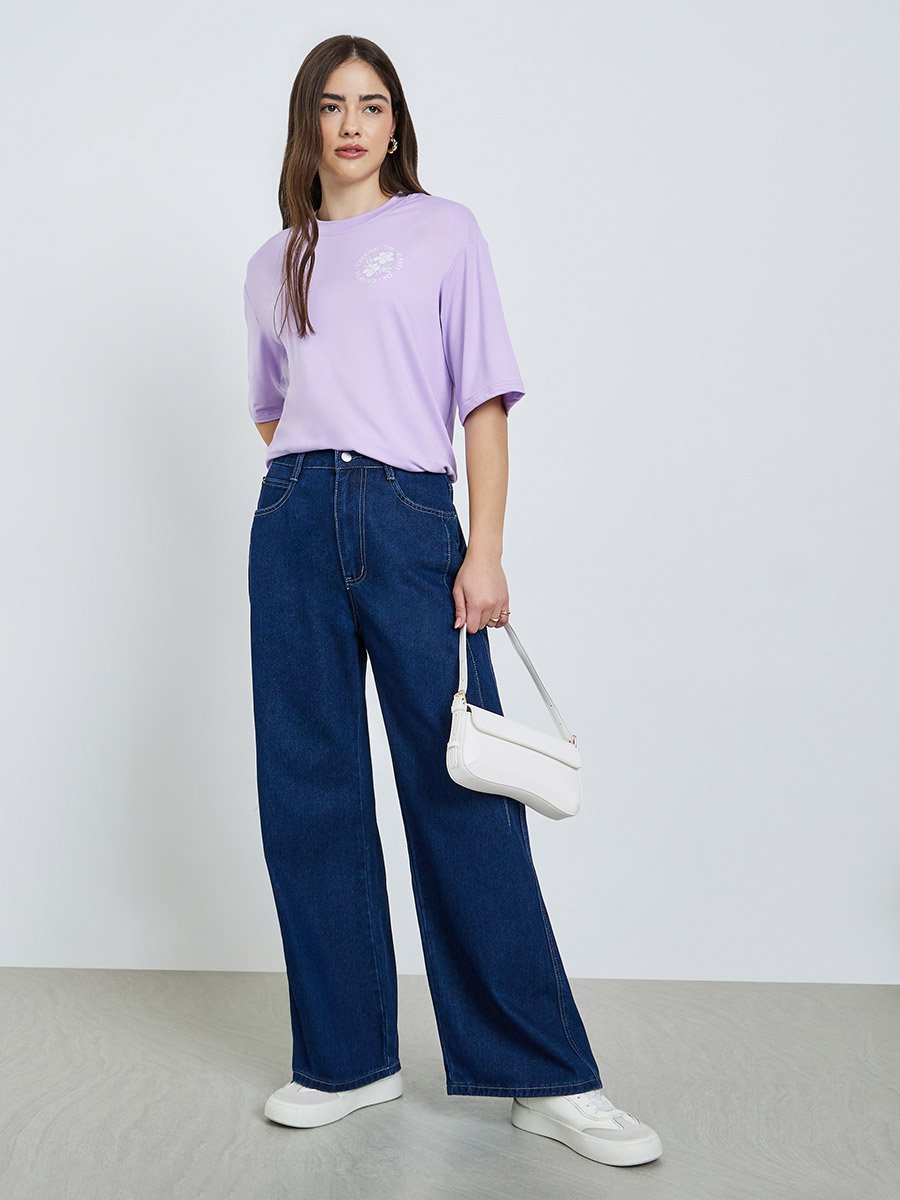 Women Barrel Fit Panelled Jeans
