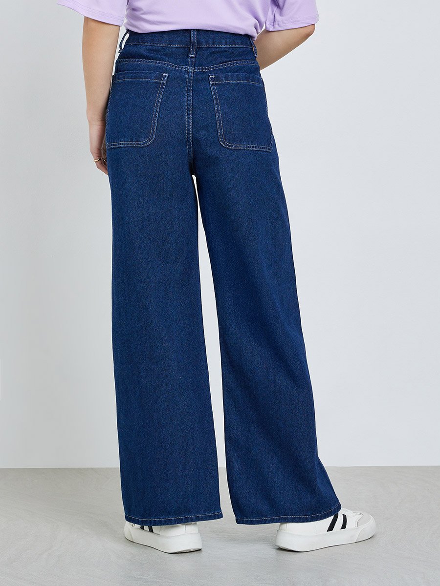 Women Barrel Fit Panelled Jeans