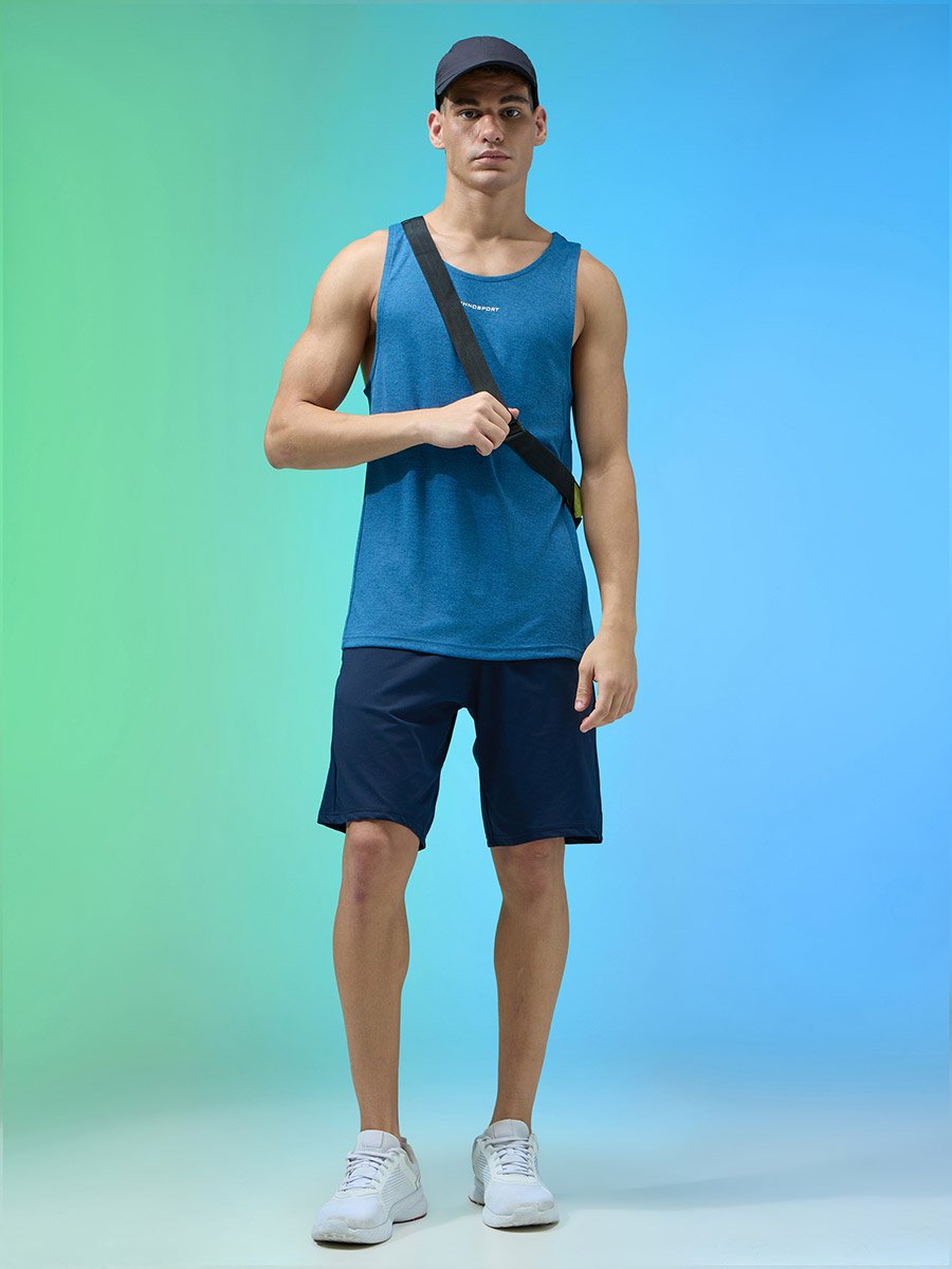 Men Melange Slim Fit  Sports Shorts with TECHNOLITE