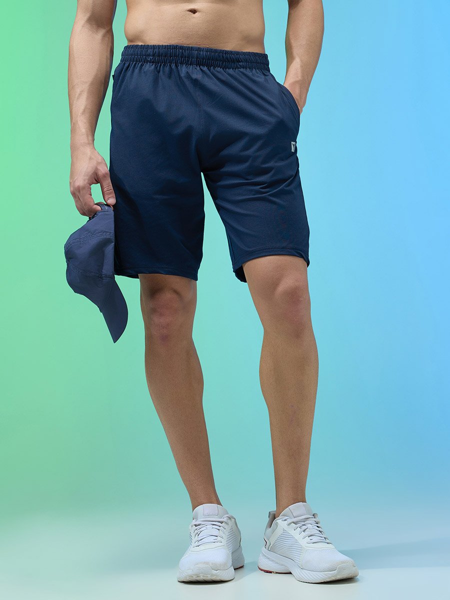 Men Melange Slim Fit  Sports Shorts with TECHNOLITE