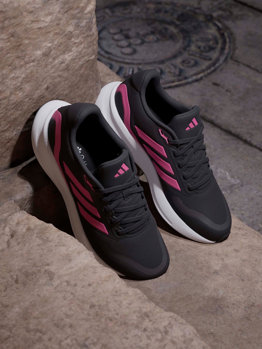 Women RUNFALCON 5 W 3-Stripe Panelled Lace-Up Running Shoes