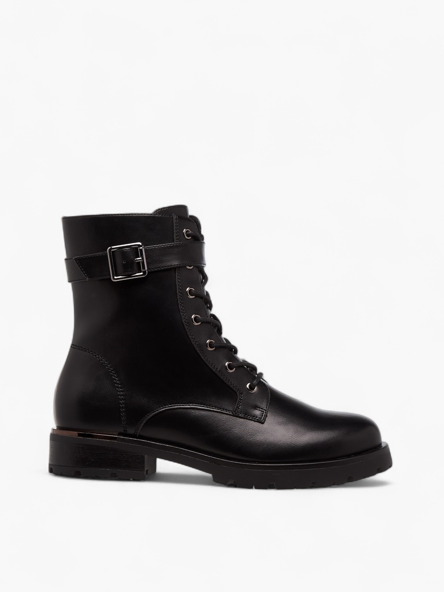 Women Panelled Lace-Up Ankle Boots