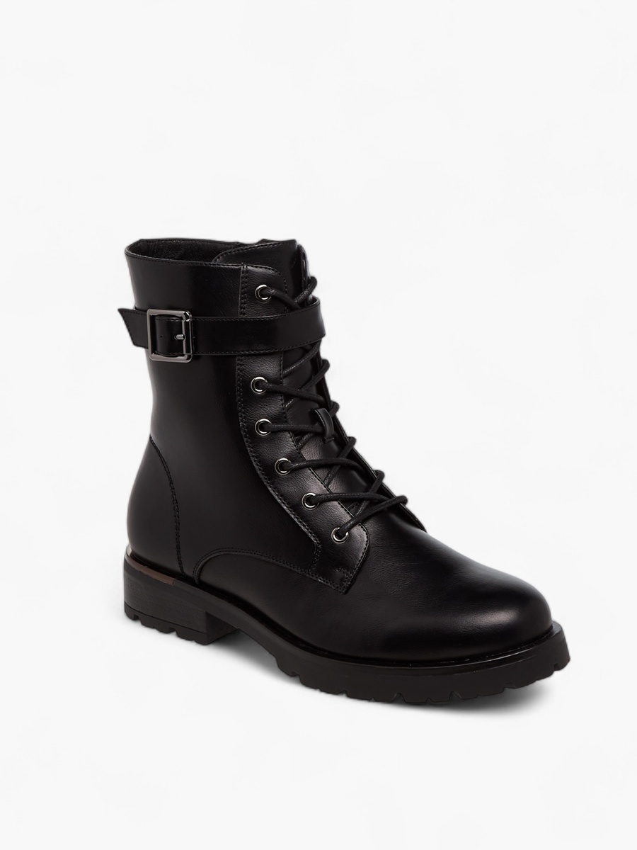 Women Panelled Lace-Up Ankle Boots