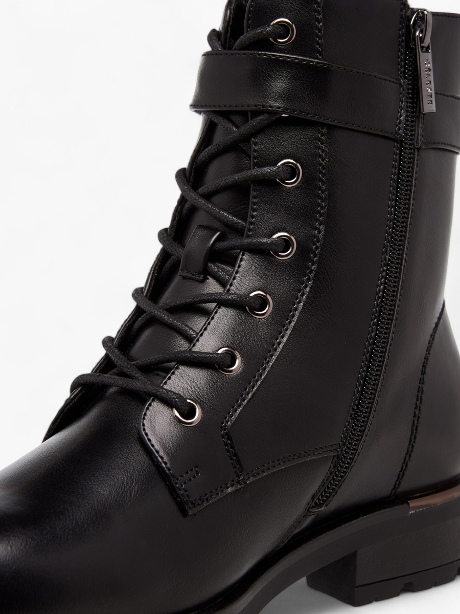 Women Panelled Lace-Up Ankle Boots