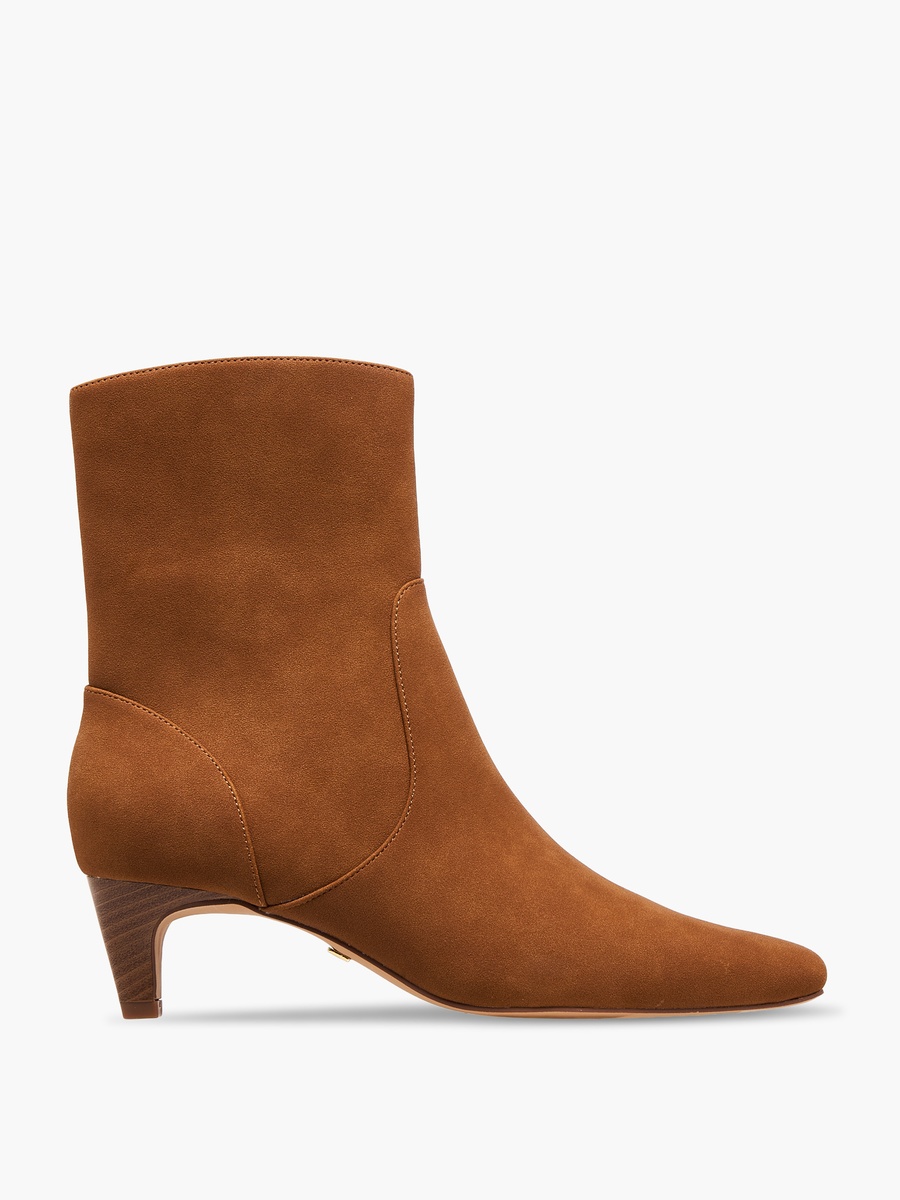Women Kitten Heel Zip Closure Ankle Boots