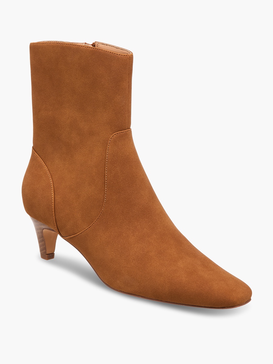Women Kitten Heel Zip Closure Ankle Boots