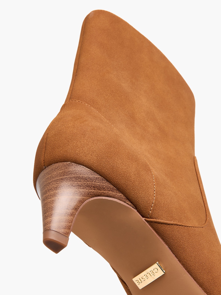 Women Kitten Heel Zip Closure Ankle Boots