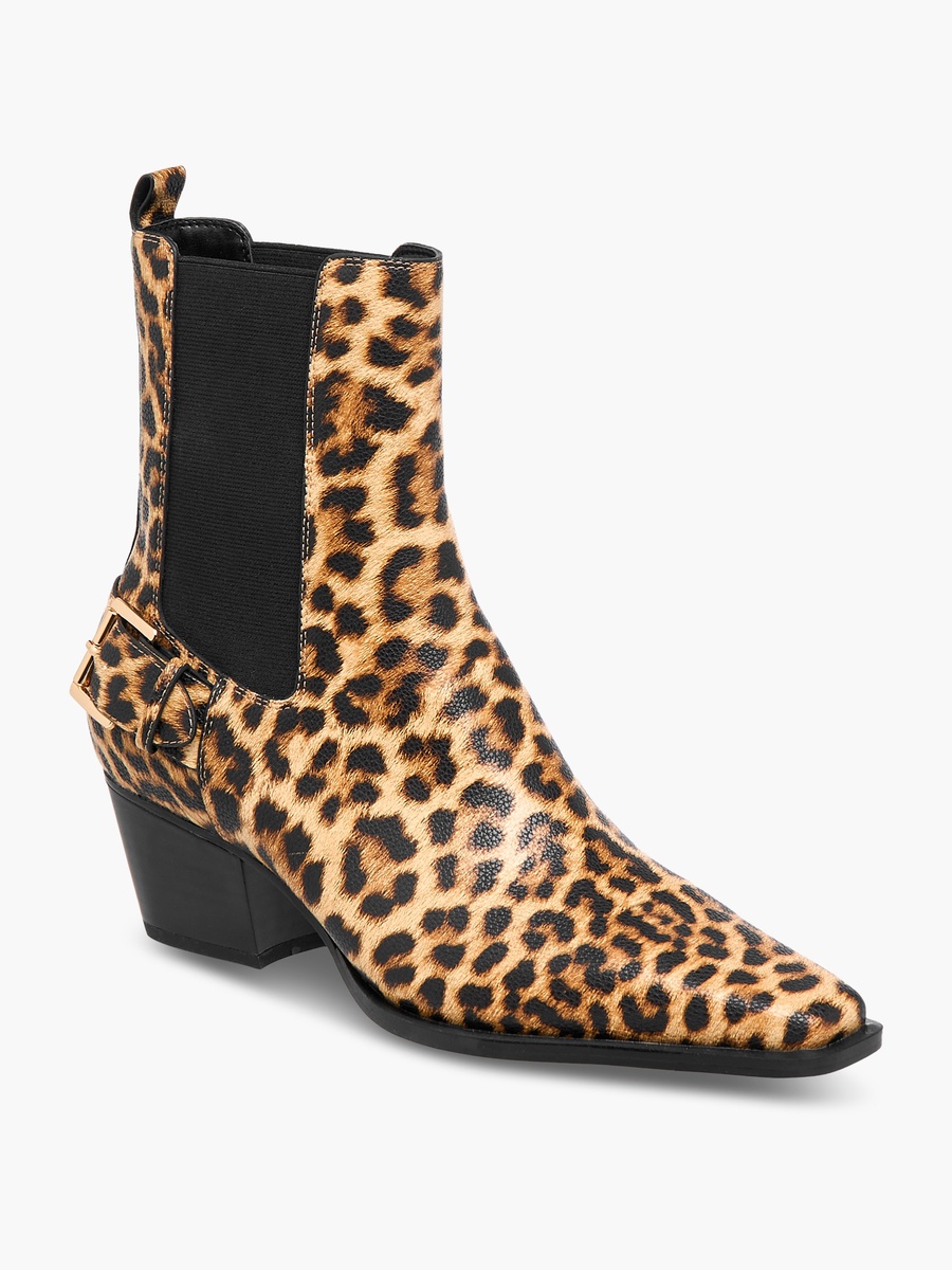 Women Slip-On Ankle Boots with Block Heels