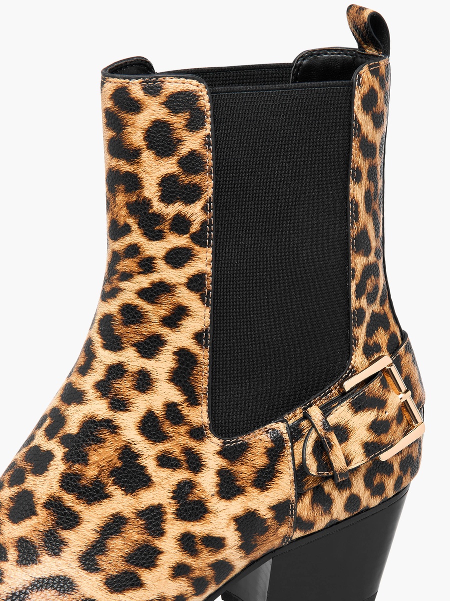 Women Slip-On Ankle Boots with Block Heels