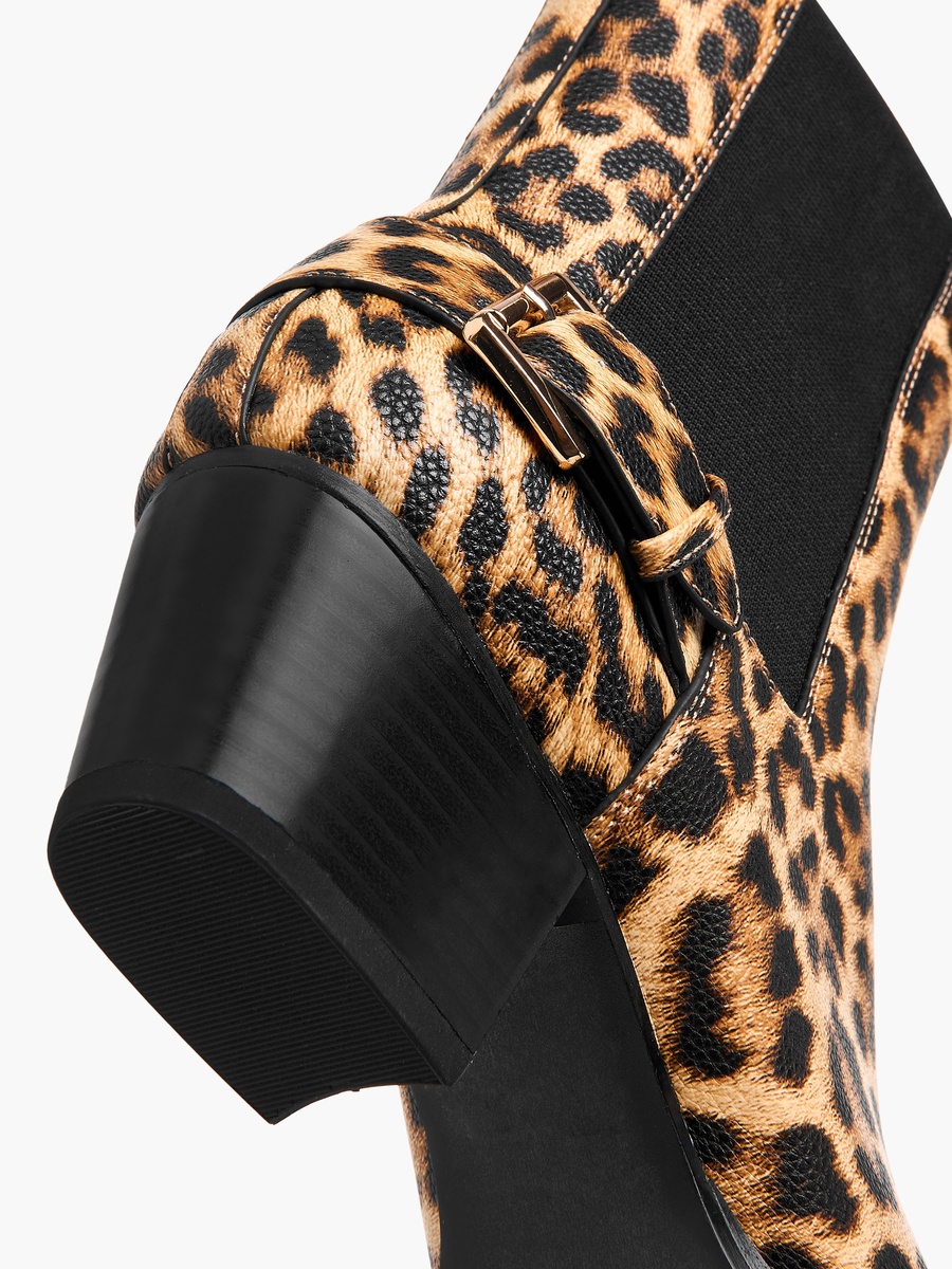 Women Slip-On Ankle Boots with Block Heels