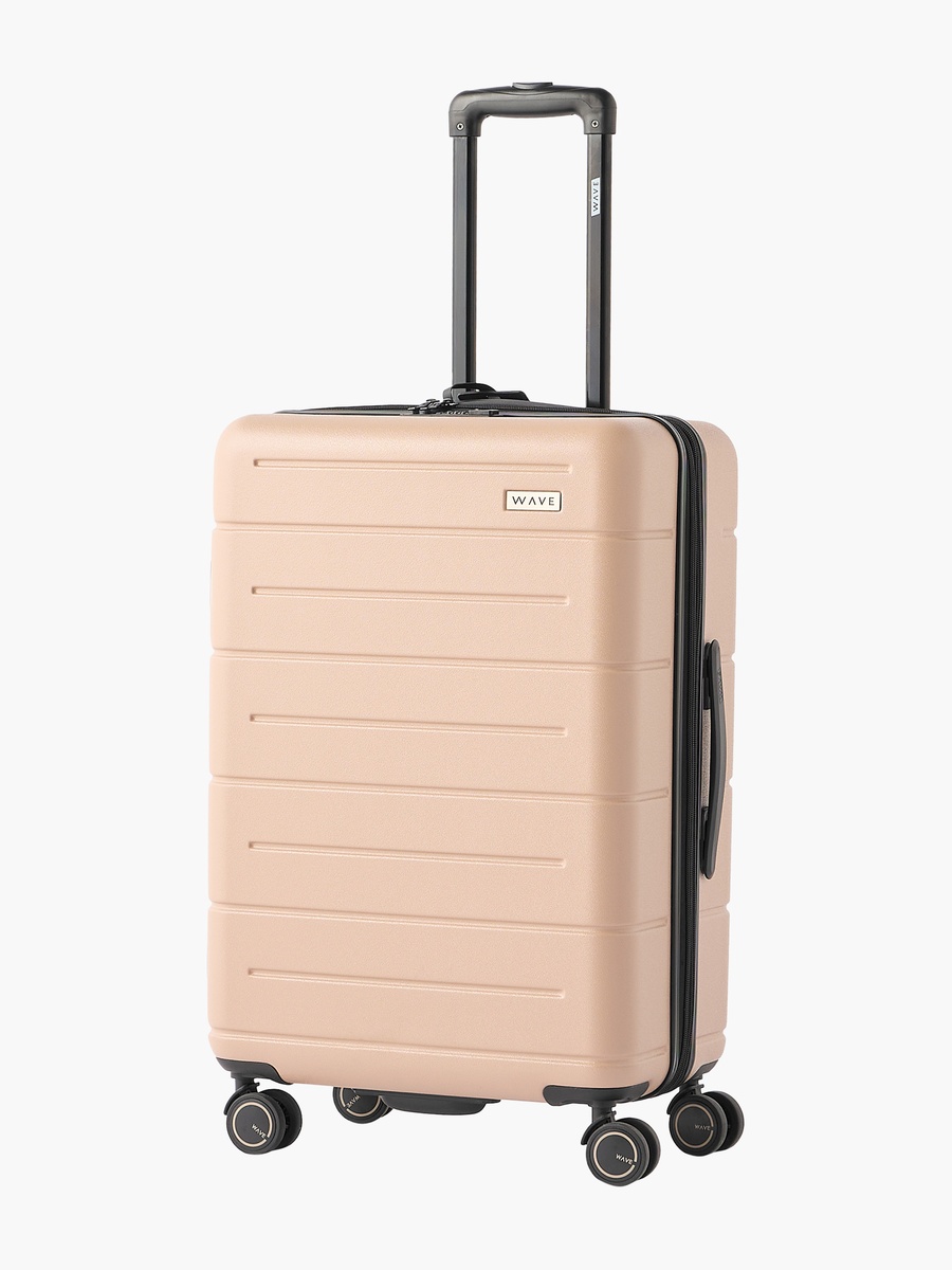 Textured Hardcase Luggage Trolley with Retractable Handle - 24 inches Check-in Bag - W 45 x D 28 x L 66 cm