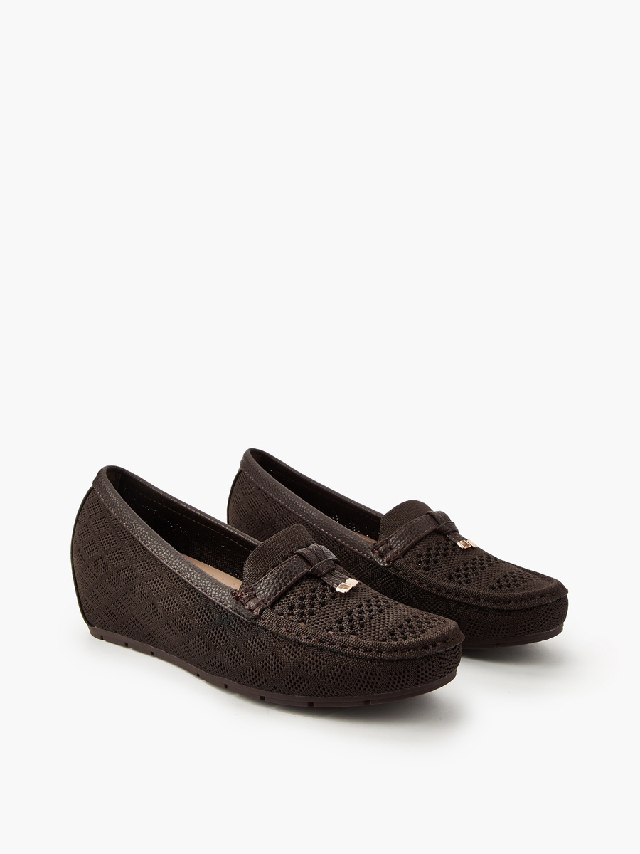 Women Perforated Wedge Heel Loafers