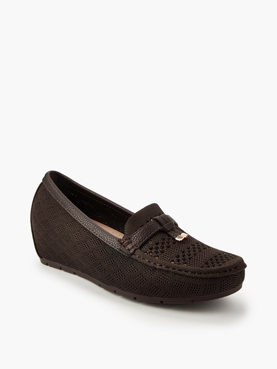 Women Perforated Wedge Heel Loafers