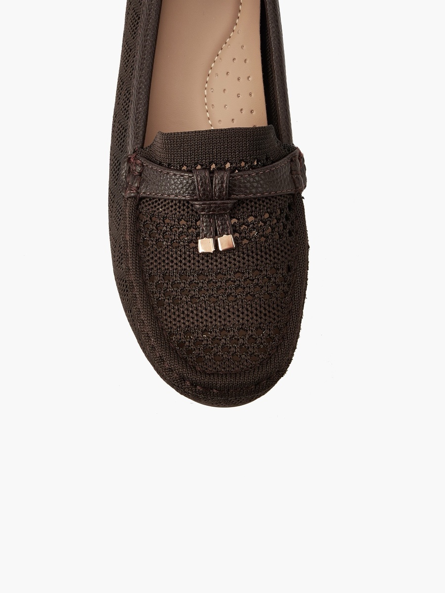 Women Perforated Wedge Heel Loafers