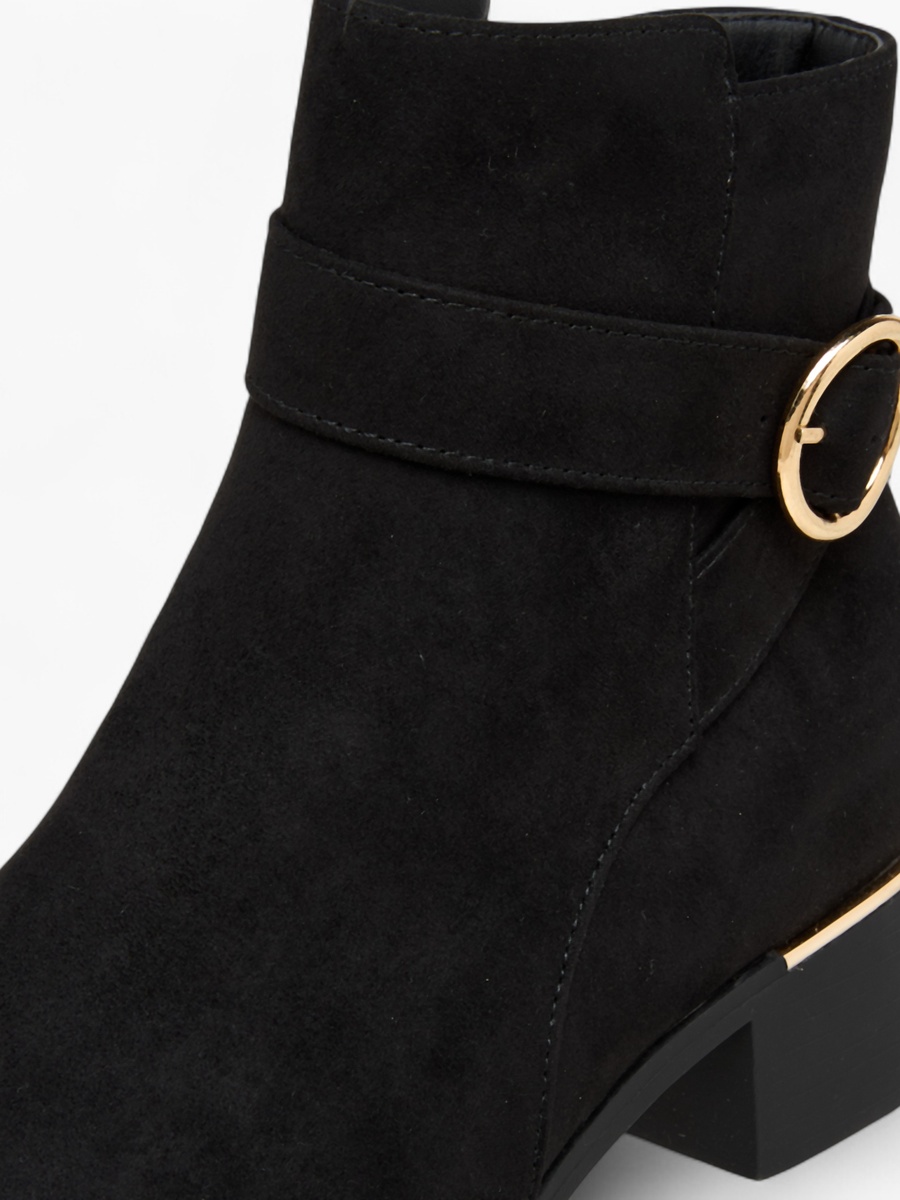 Solid Ankle Boots with Zip Closure