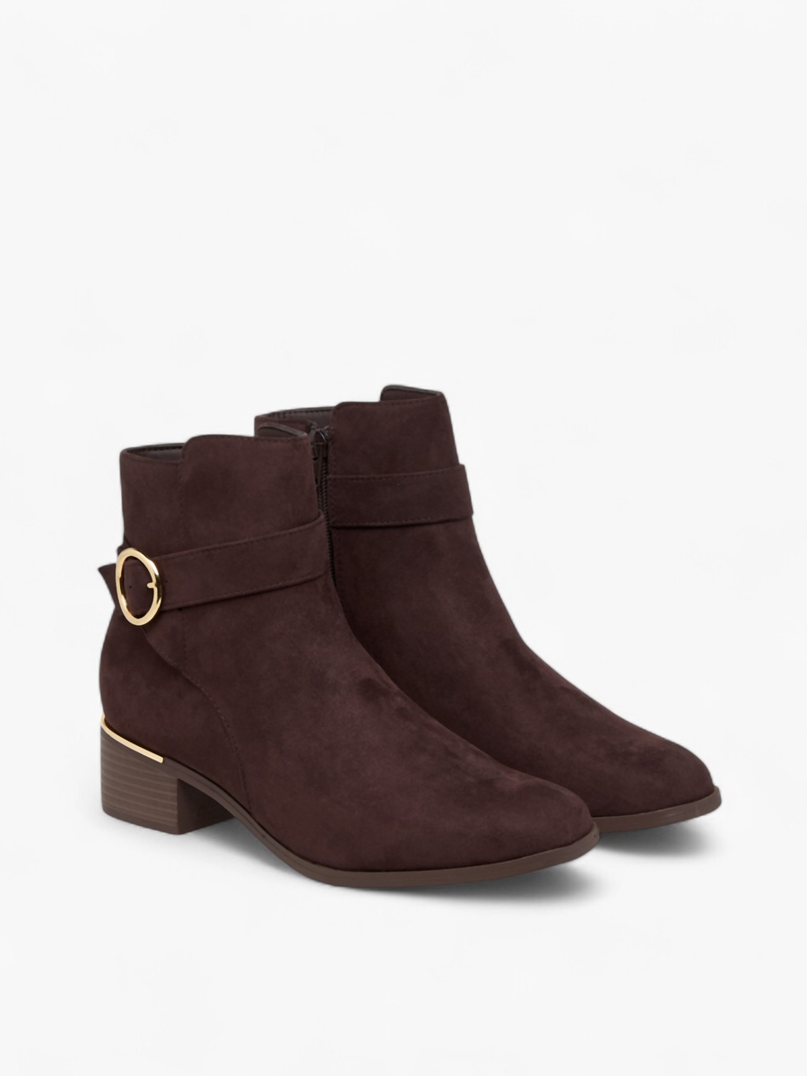 Solid Ankle Boots with Zip Closure