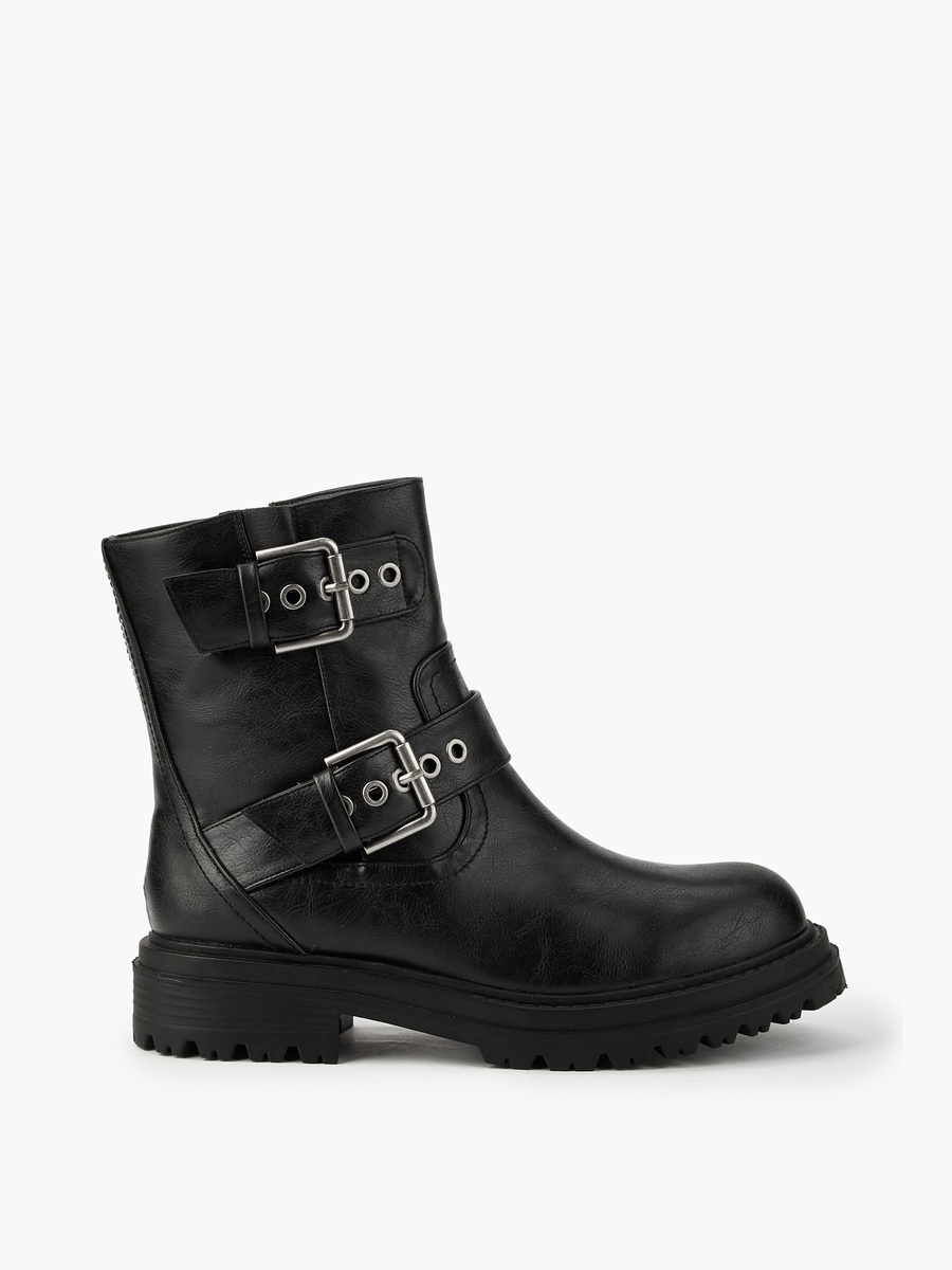 Women Buckle Accent Ankle Boots