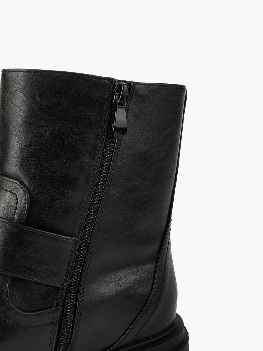 Women Buckle Accent Ankle Boots