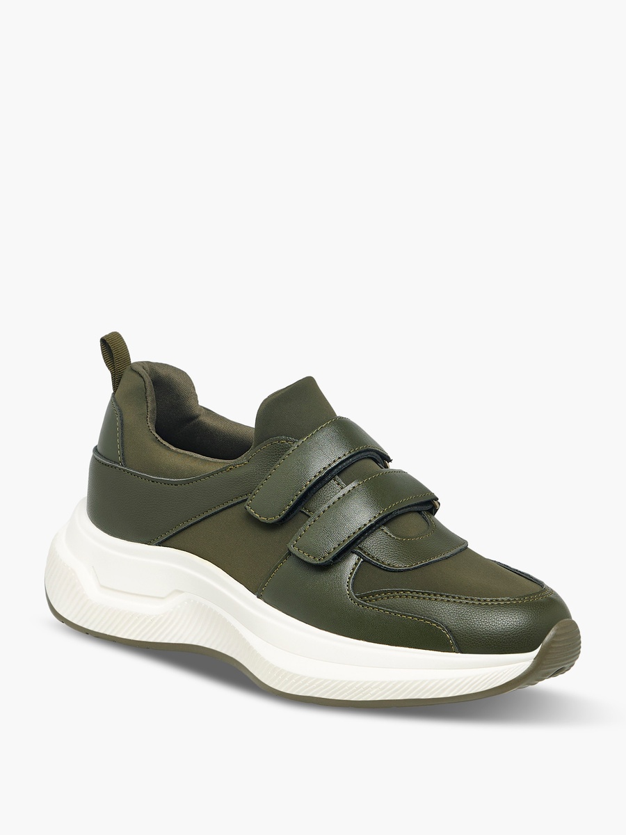 Women Sneakers with Hook and Loop Closure