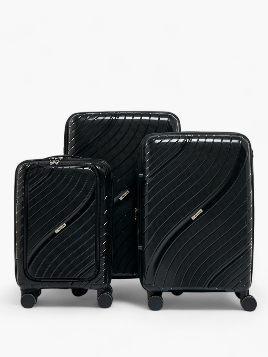 Textured Hardcase Trolley Bag with Retractable Handle - 20 Inches Check-in Bag