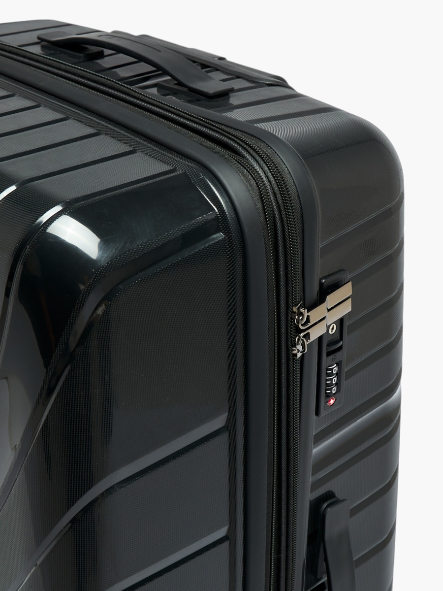Textured Hardcase Trolley Bag with Retractable Handle - 28 Inches Check-in Bag