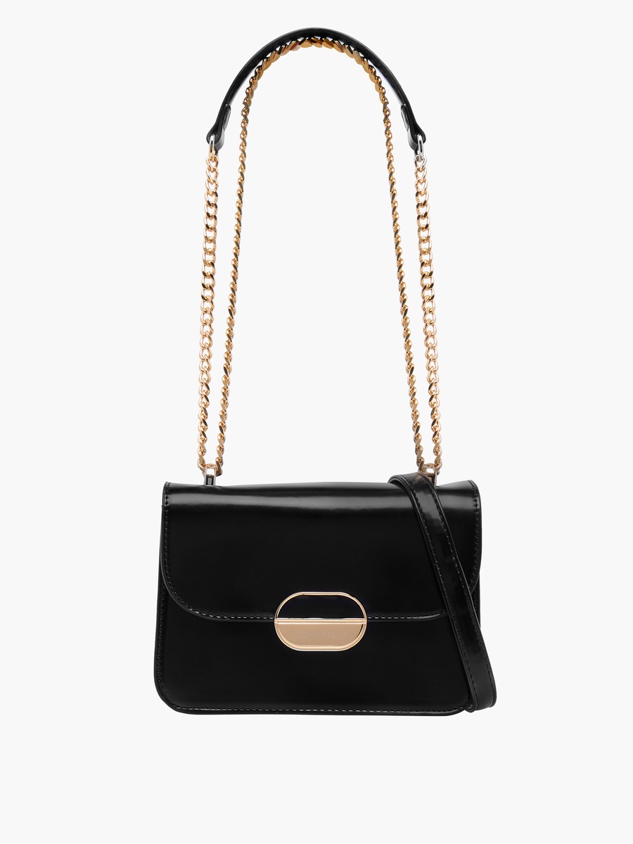 Solid Crossbody Bag with Detachable Strap - W 19 x D 5 x H 13 cm