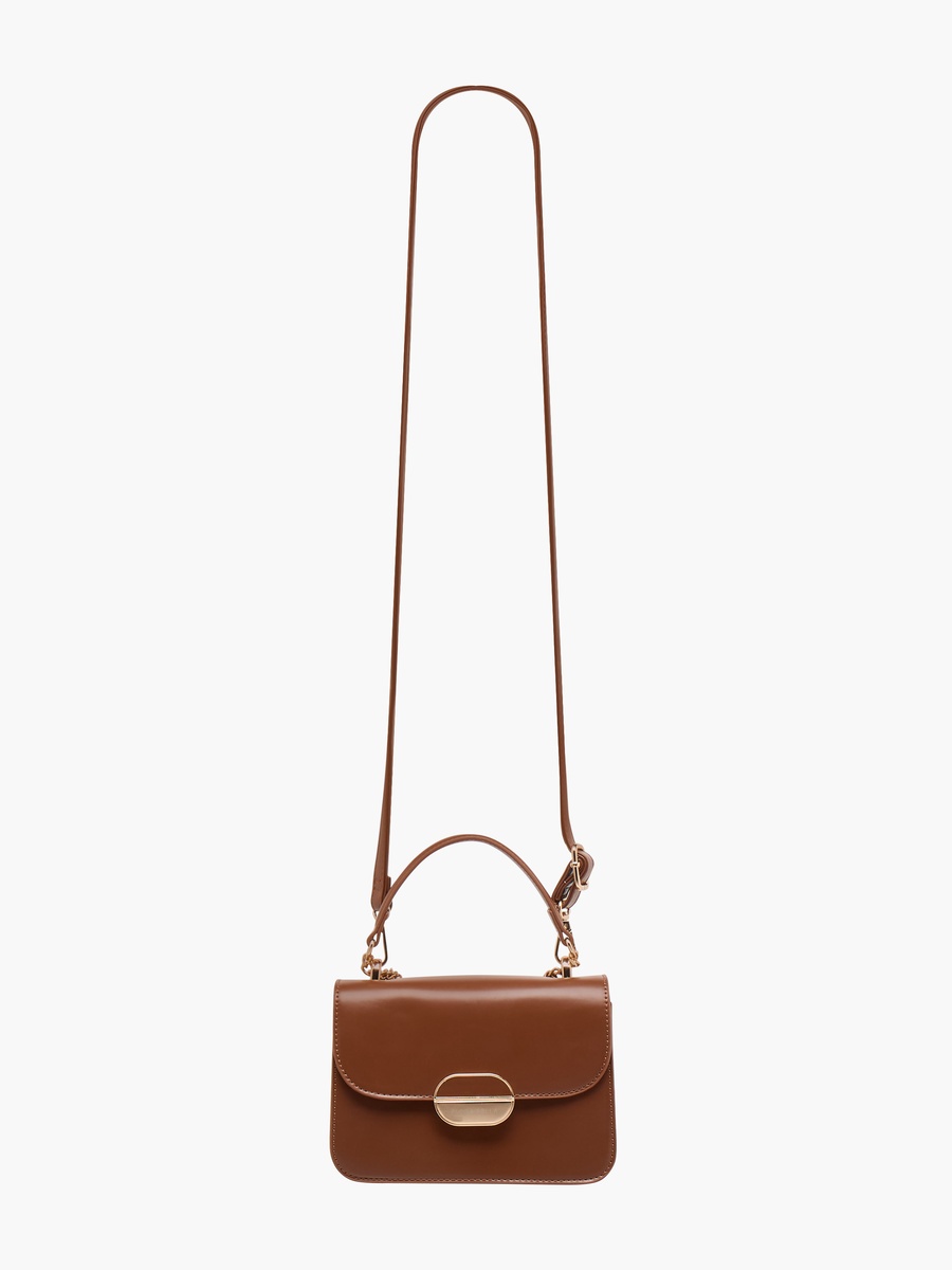 Solid Crossbody Bag with Detachable Strap - W 19 x D 5 x H 13 cm