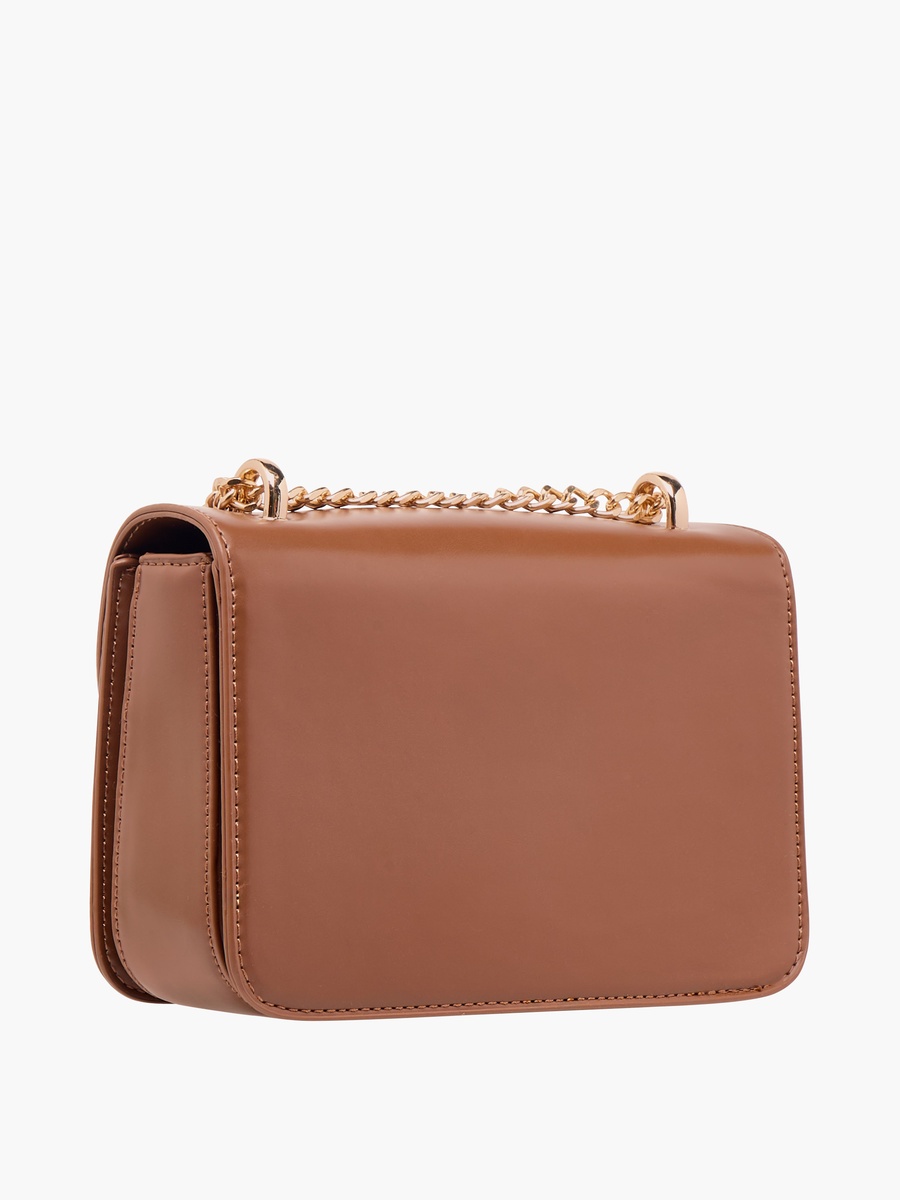 Solid Crossbody Bag with Detachable Strap - W 19 x D 5 x H 13 cm