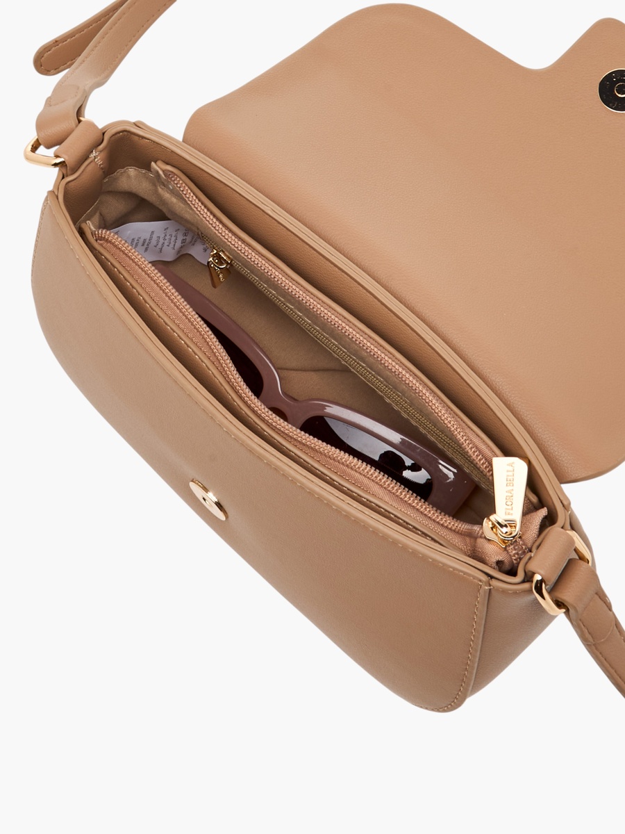 Solid Crossbody Bag with Adjustable Strap - W 14.5 x D 22 x H 7 cm