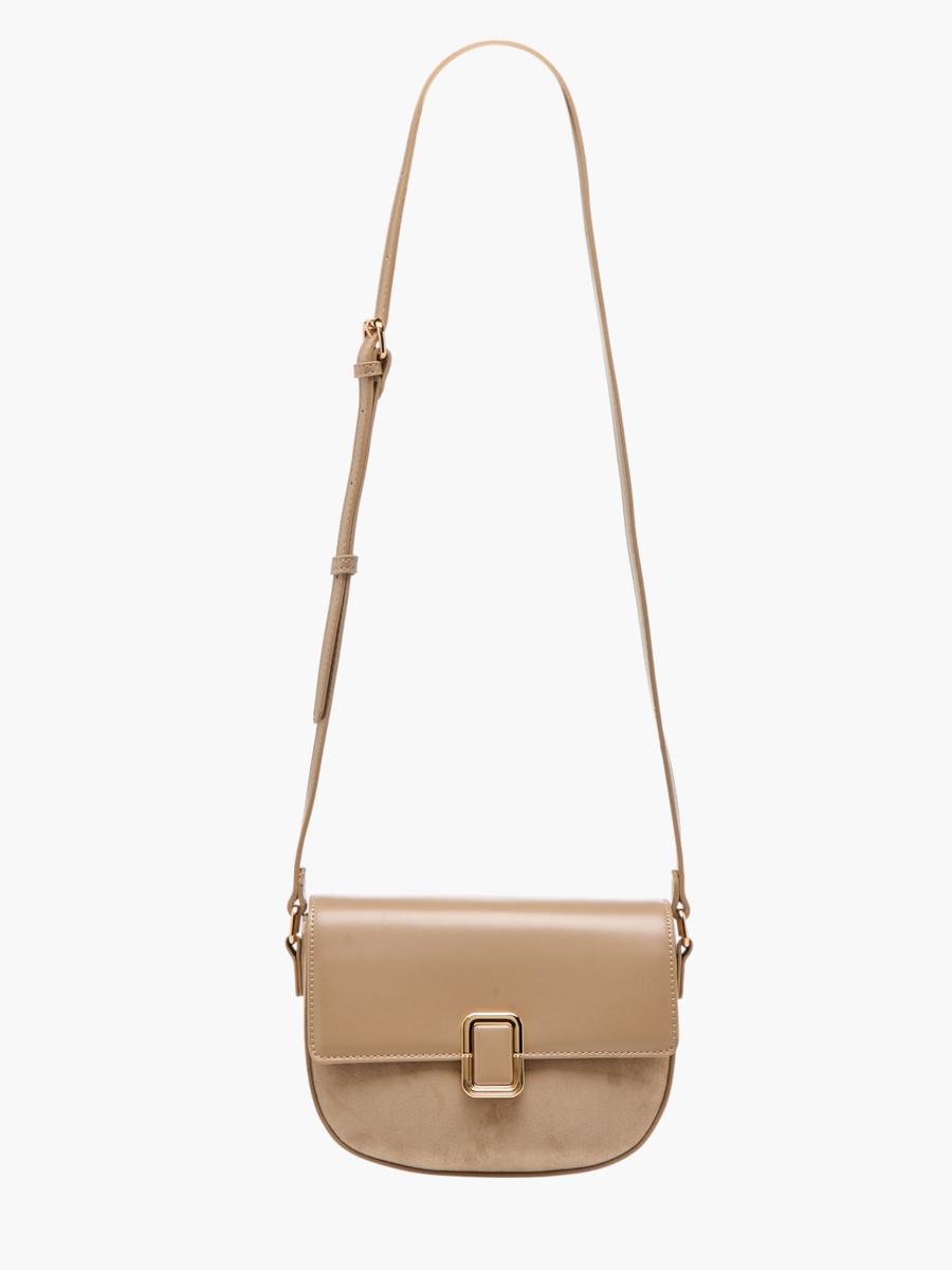 Solid Crossbody Bag with Adjustable Strap - W 16.5 x D 21 x H 6.5 cm