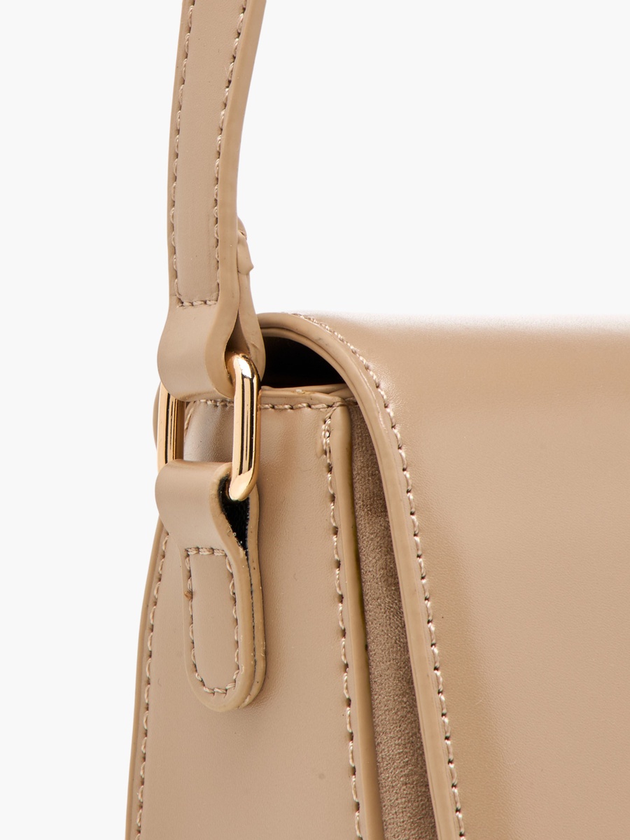 Solid Crossbody Bag with Adjustable Strap - W 16.5 x D 21 x H 6.5 cm