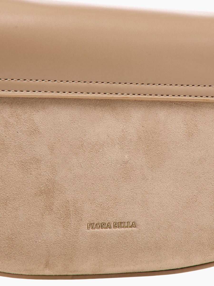 Solid Crossbody Bag with Twist Lock Closure - W 16.5 x D 22 x H 5.5 cm