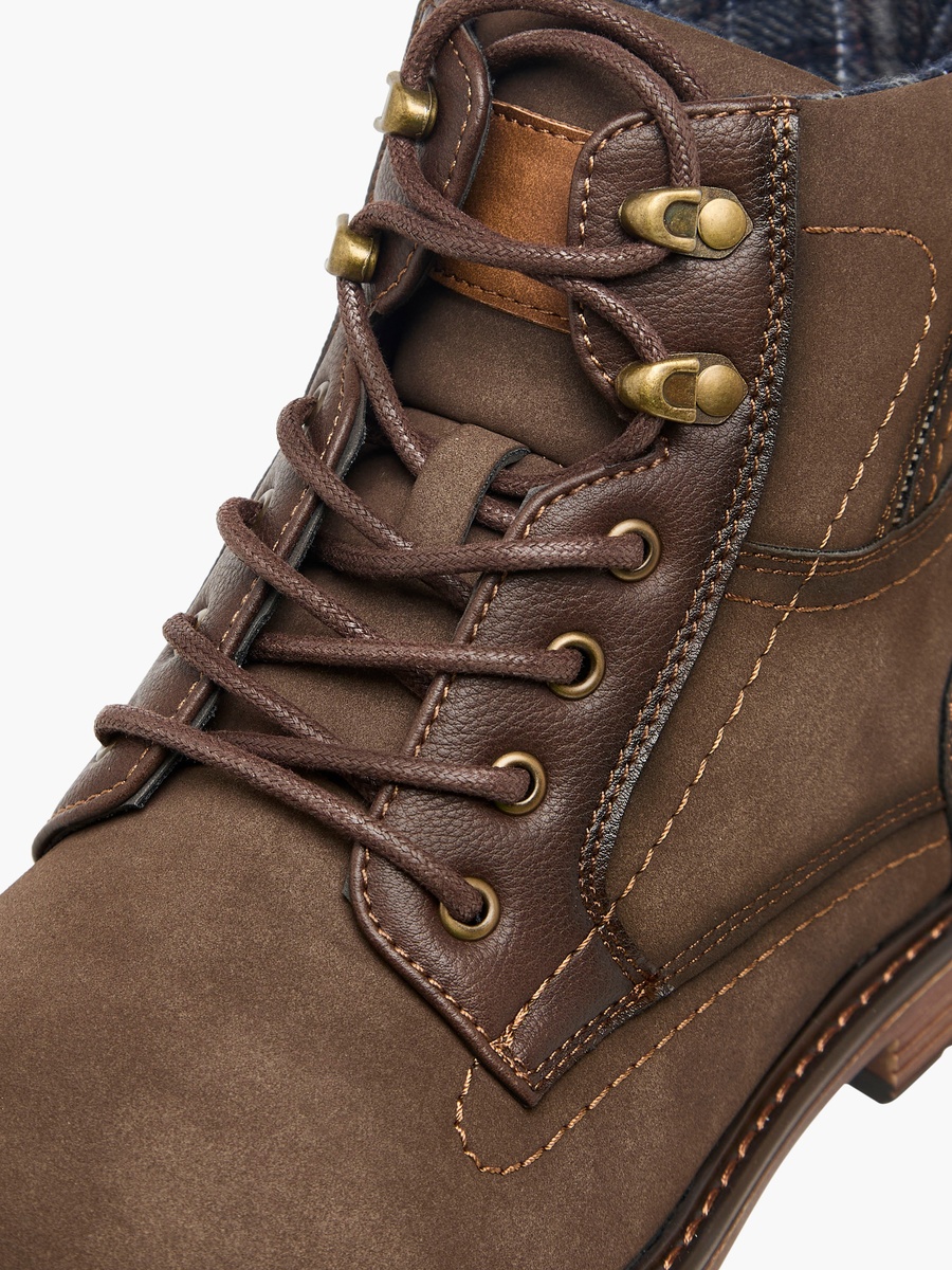 Panelled Ankle Boots with Zip Closure