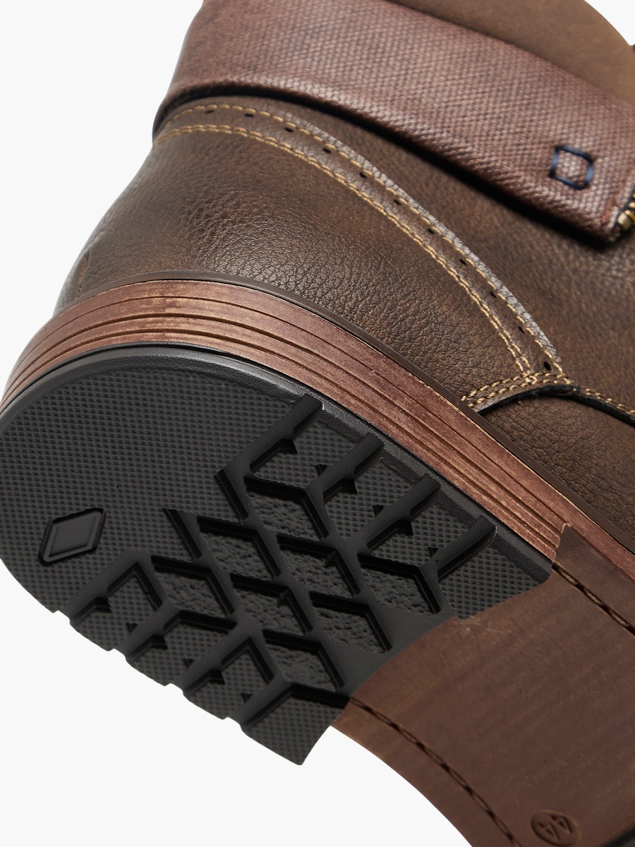 Panelled Ankle Boots with Zip Closure