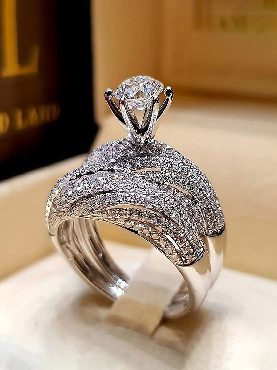 Rhinestone Inlaid Multi-Turn Ring