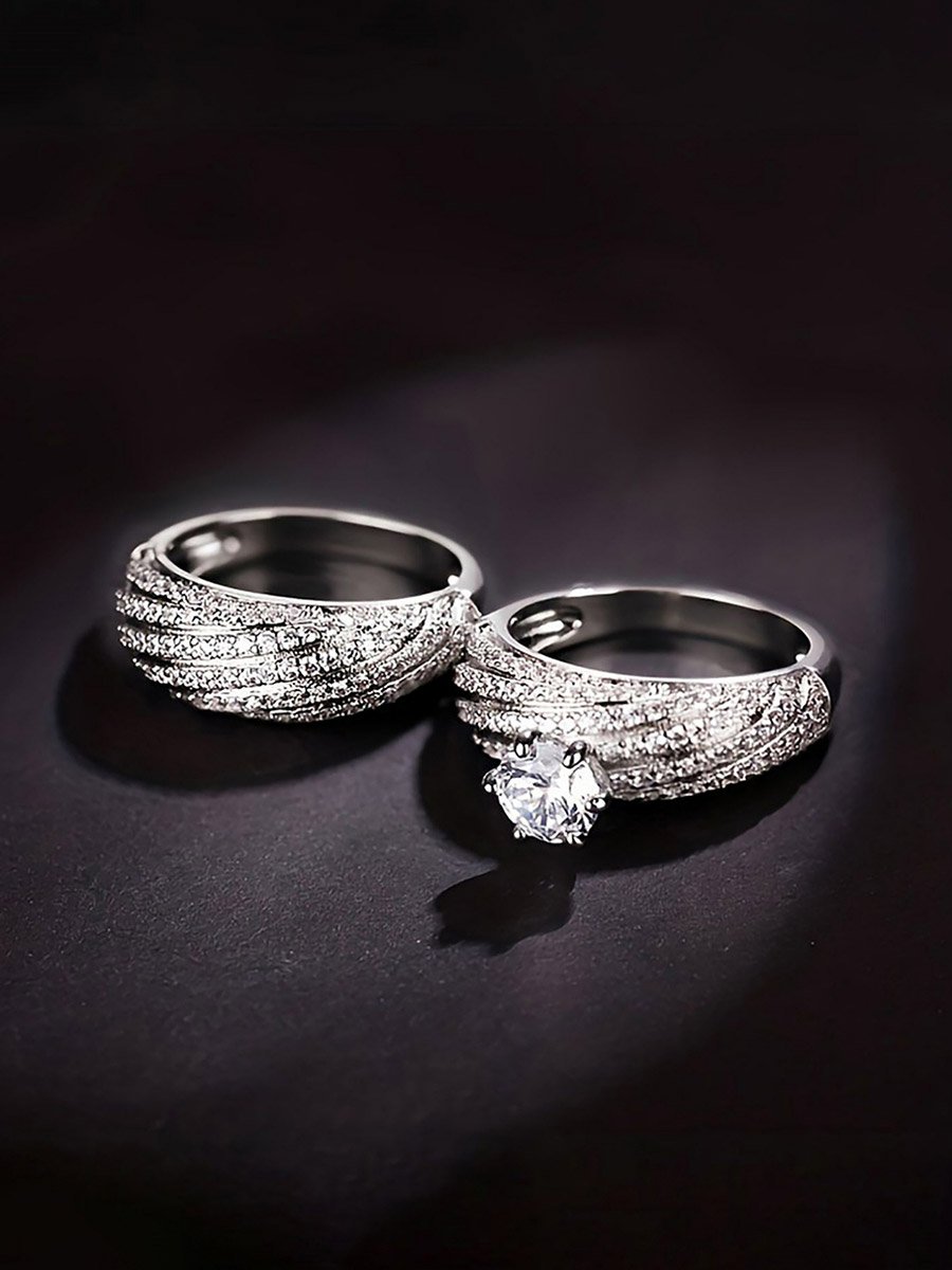 Rhinestone Inlaid Multi-Turn Ring