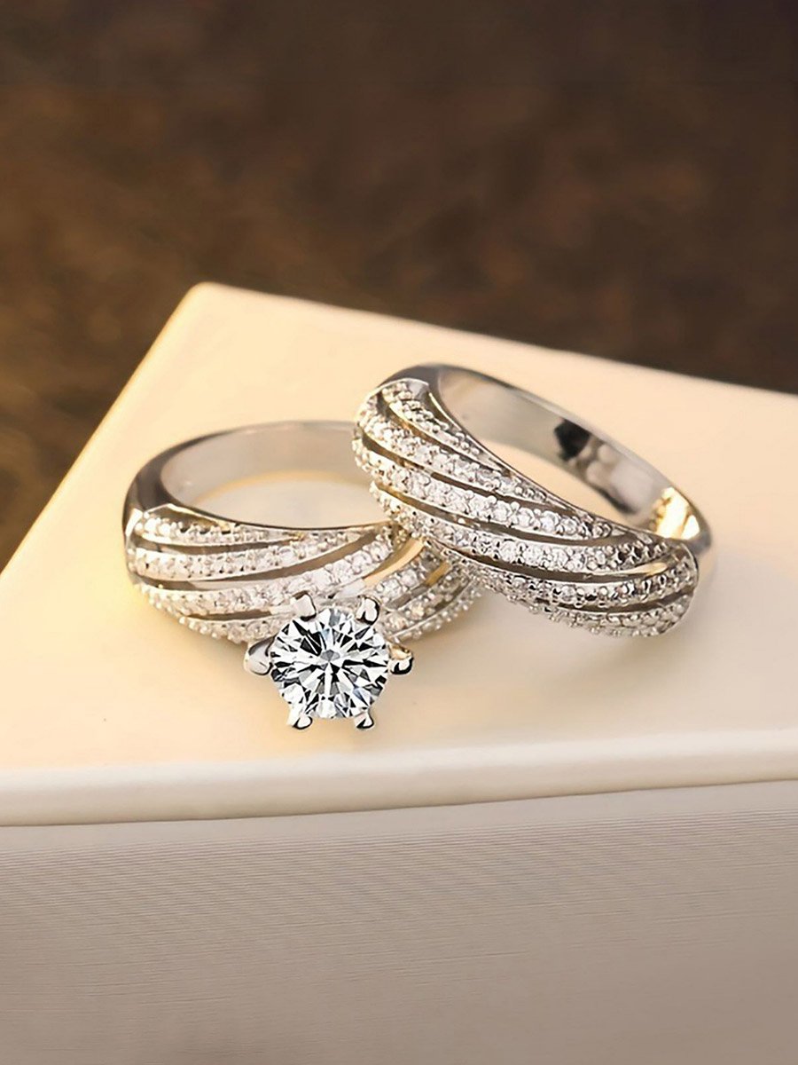 Rhinestone Inlaid Multi-Turn Ring