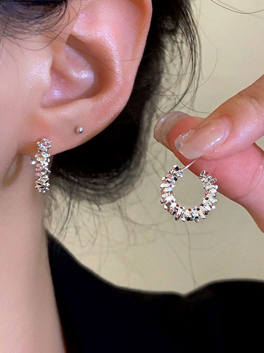 Embellished Sparkle Hoop Earrings