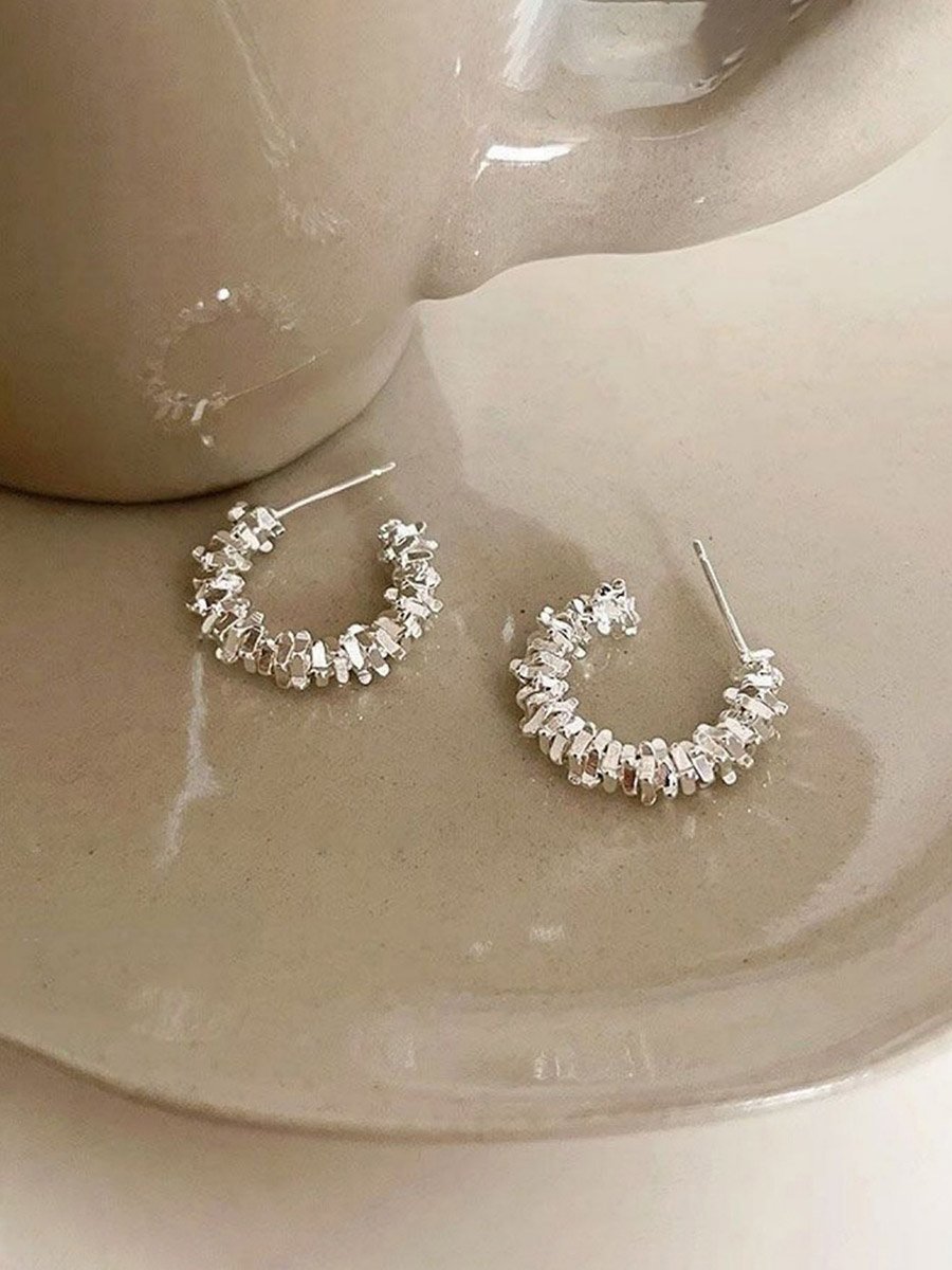 Embellished Sparkle Hoop Earrings