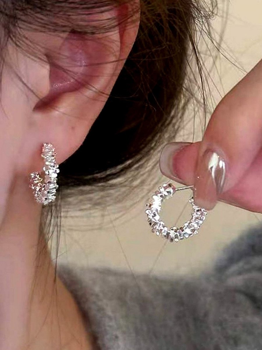 Embellished Sparkle Hoop Earrings
